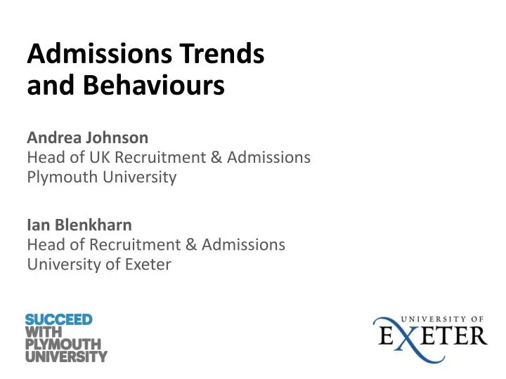 admissions trends and behaviours