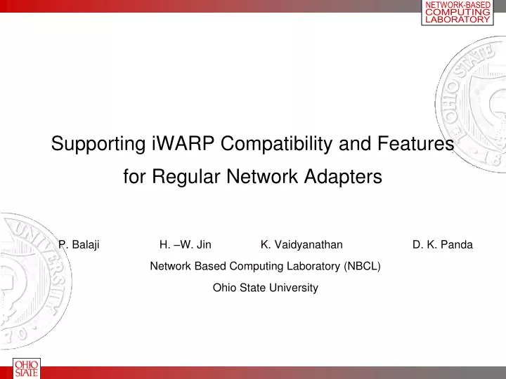 supporting iwarp compatibility and features for regular network adapters