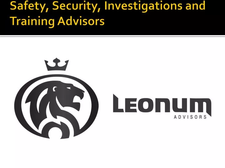 safety security investigations and training advisors