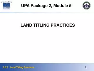 UPA Package 2, Module 5