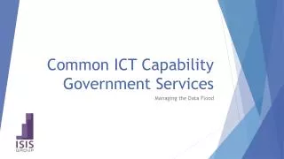 Common ICT Capability Government Services