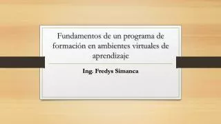 fundamentos de un programa de formaci n en ambientes virtuales de aprendizaje