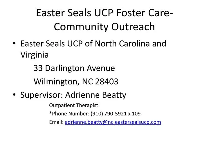 easter seals ucp foster care community outreach