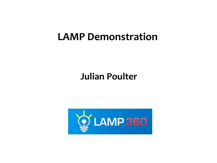 lamp demonstration