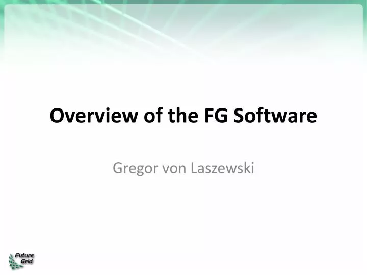 overview of the fg software