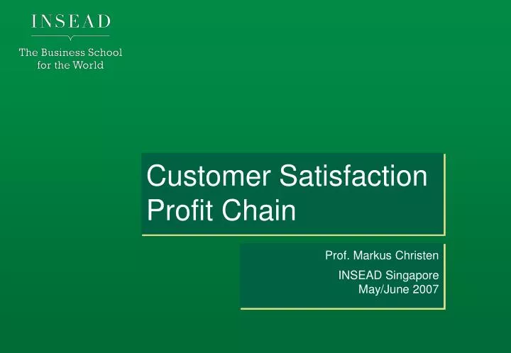 customer satisfaction profit chain