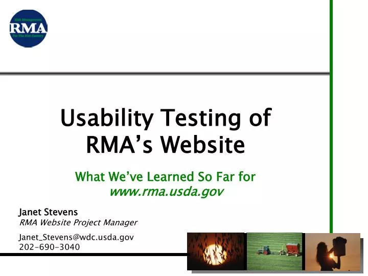 usability testing of rma s website