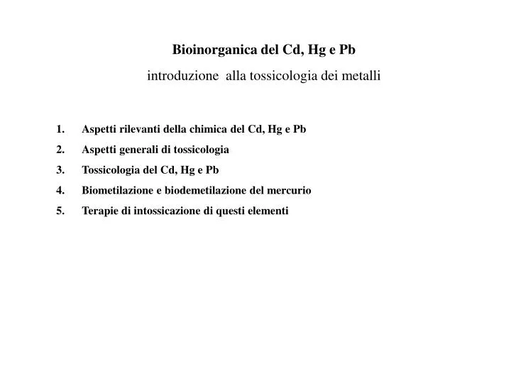 bioinorganica del cd hg e pb