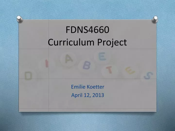 fdns4660 curriculum project