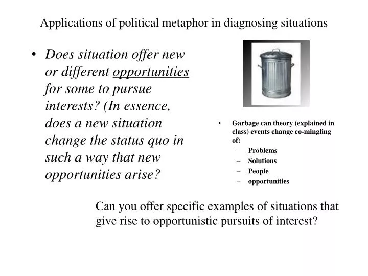 applications of political metaphor in diagnosing situations