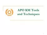 APO KM Tools and Techniques - slide 1