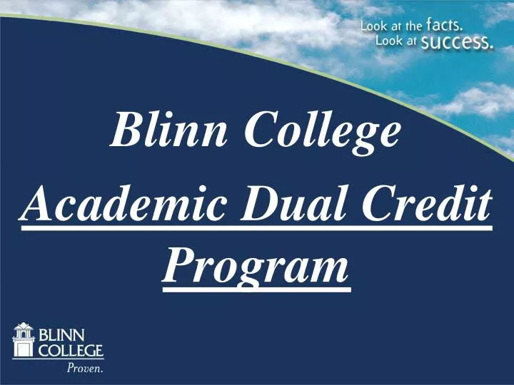 blinn college academic dual credit program