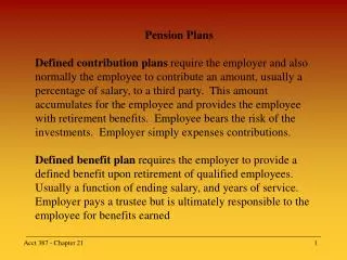 Pension Plans