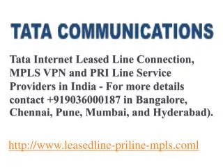 Tata Internet Leased Line in Bangalore - Call:09036000187