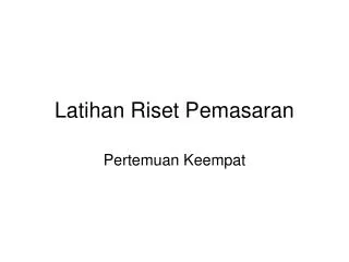 latihan riset pemasaran