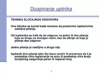 dizajniranje upitnika