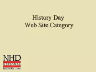 History Day Web Site Category