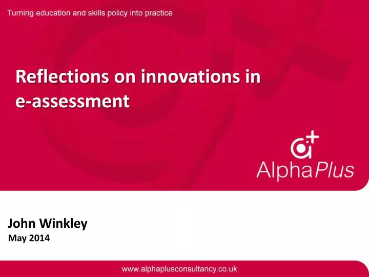 reflections on innovations in e assessment