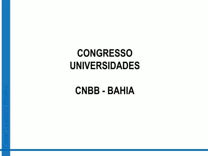 congresso universidades cnbb bahia