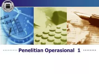 penelitian operasional 1