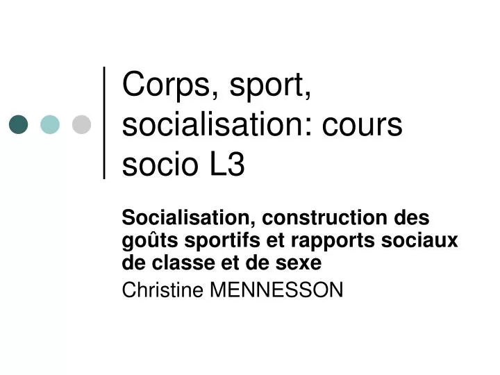 corps sport socialisation cours socio l3