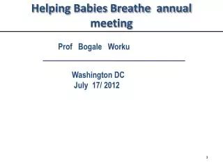 Helping Babies Breathe annual meeting