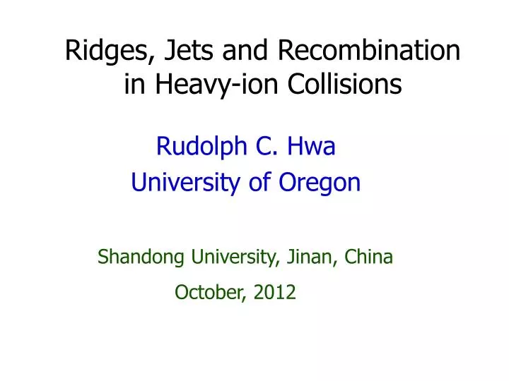 ridges jets and recombination in heavy ion collisions