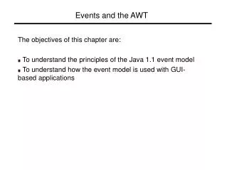 Events and the AWT