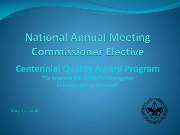 national annual meeting commissioner elective