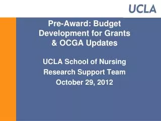 Pre-Award: Budget Development for Grants &amp; OCGA Updates