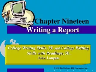 Chapter Nineteen Writing a Report