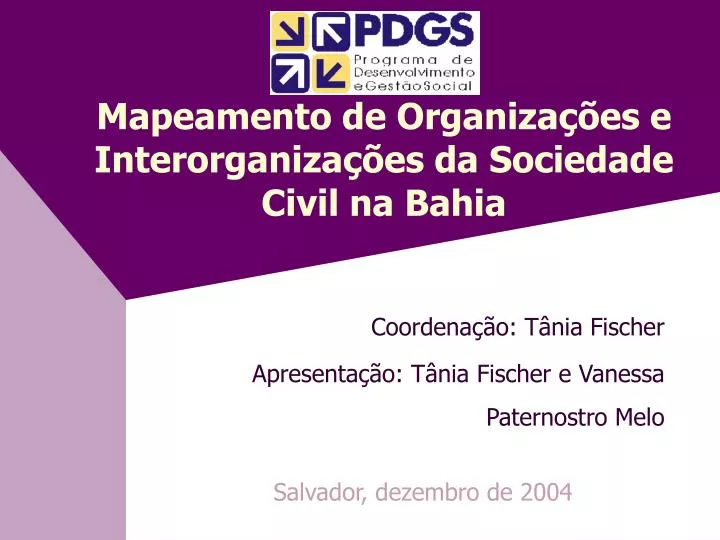 mapeamento de organiza es e interorganiza es da sociedade civil na bahia