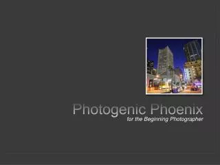 Photogenic pPhoenix for the Beginning Photographer