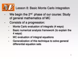 Lesson 8: Basic Monte Carlo integration