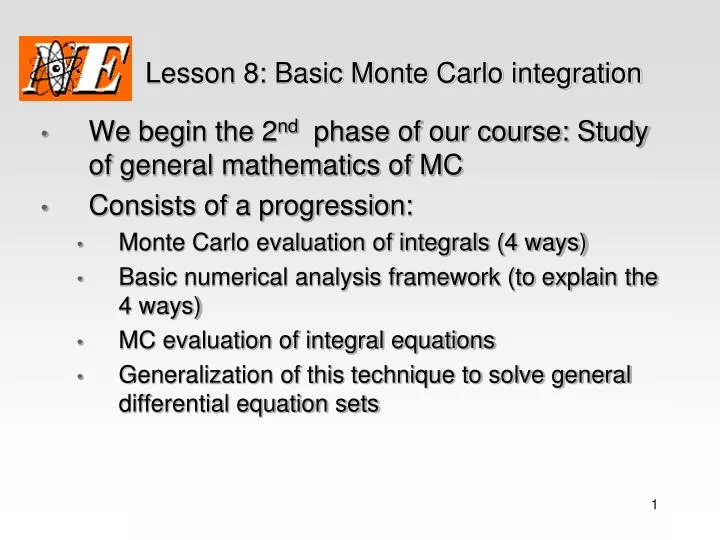 lesson 8 basic monte carlo integration