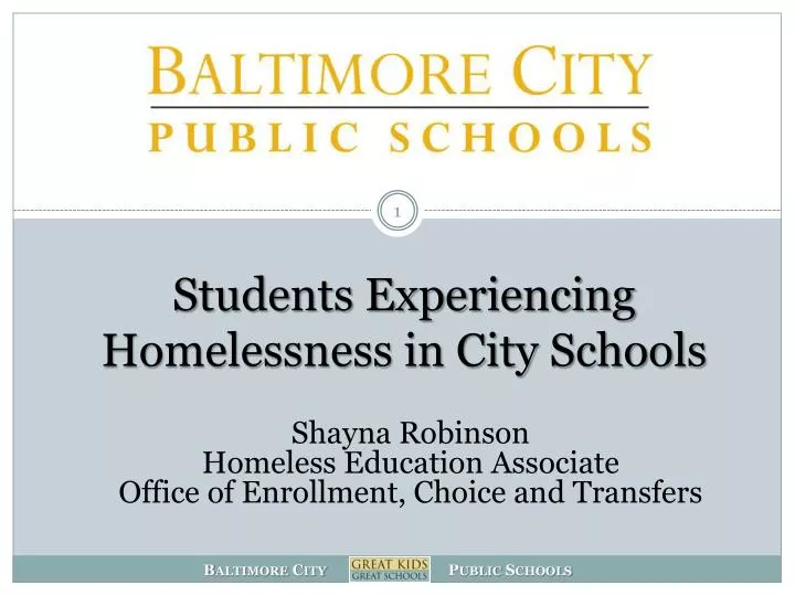 students experiencing homelessness in city schools