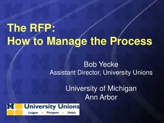 The RFP: How to Manage the Process