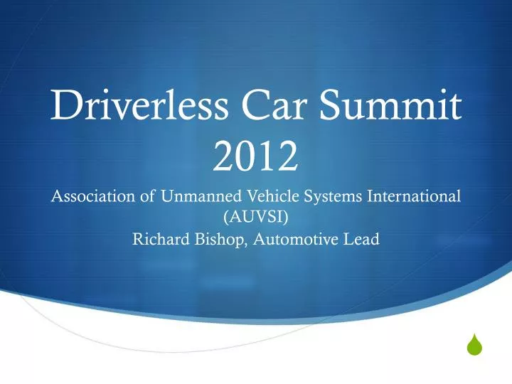 driverless car summit 2012