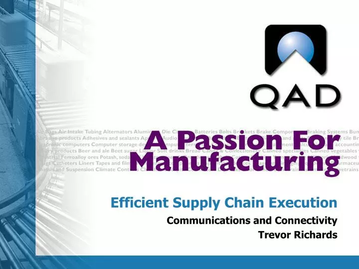 efficient supply chain execution