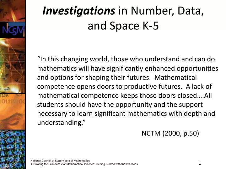 investigations in number data and space k 5