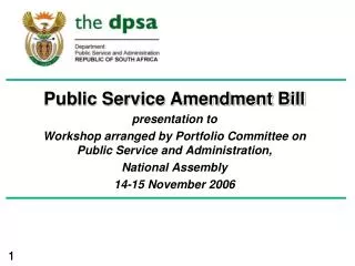 Public Service Amendment Bill presentation to