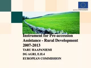 Instrument for Pre-accession Assistance - Rural Development 2007-2013
