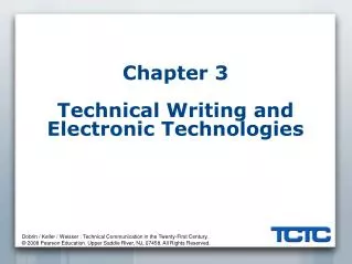 Chapter 3 Technical Writing and Electronic Technologies