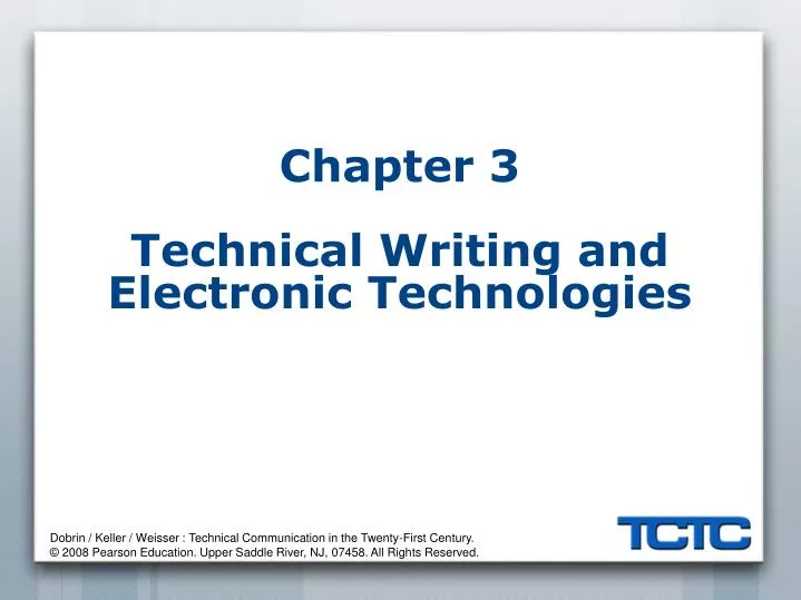 chapter 3 technical writing and electronic technologies