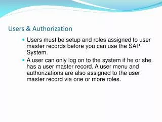 Users &amp; Authorization