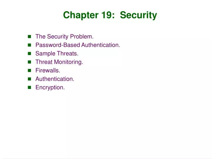 chapter 19 security