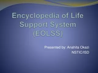 Encyclopedia of Life Support System (EOLSS)