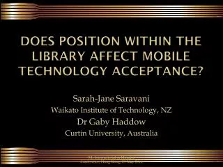 does position within the Library affect mobile technology acceptance?