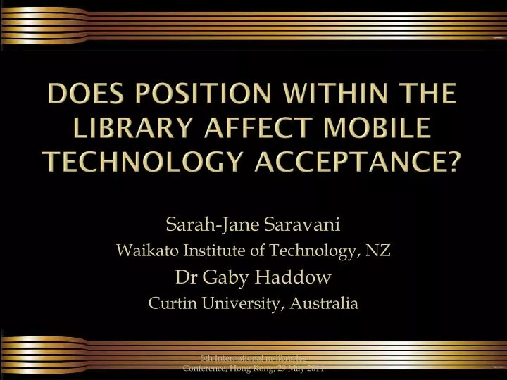 does position within the library affect mobile technology acceptance