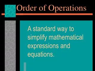 order of operations